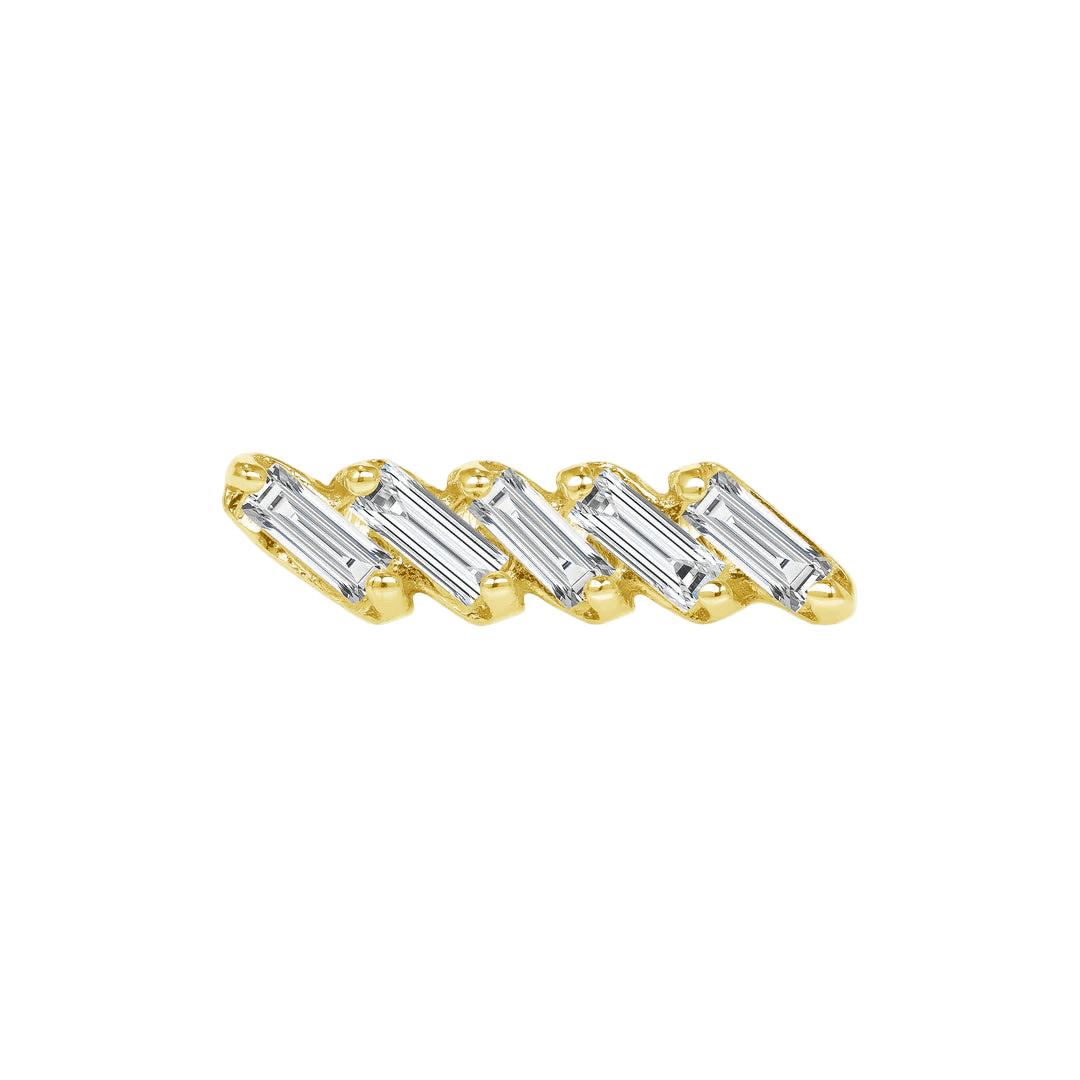 Baguette Cascade – 14K Gold Multi - Baguette Threadless End - piercing - zone.com
