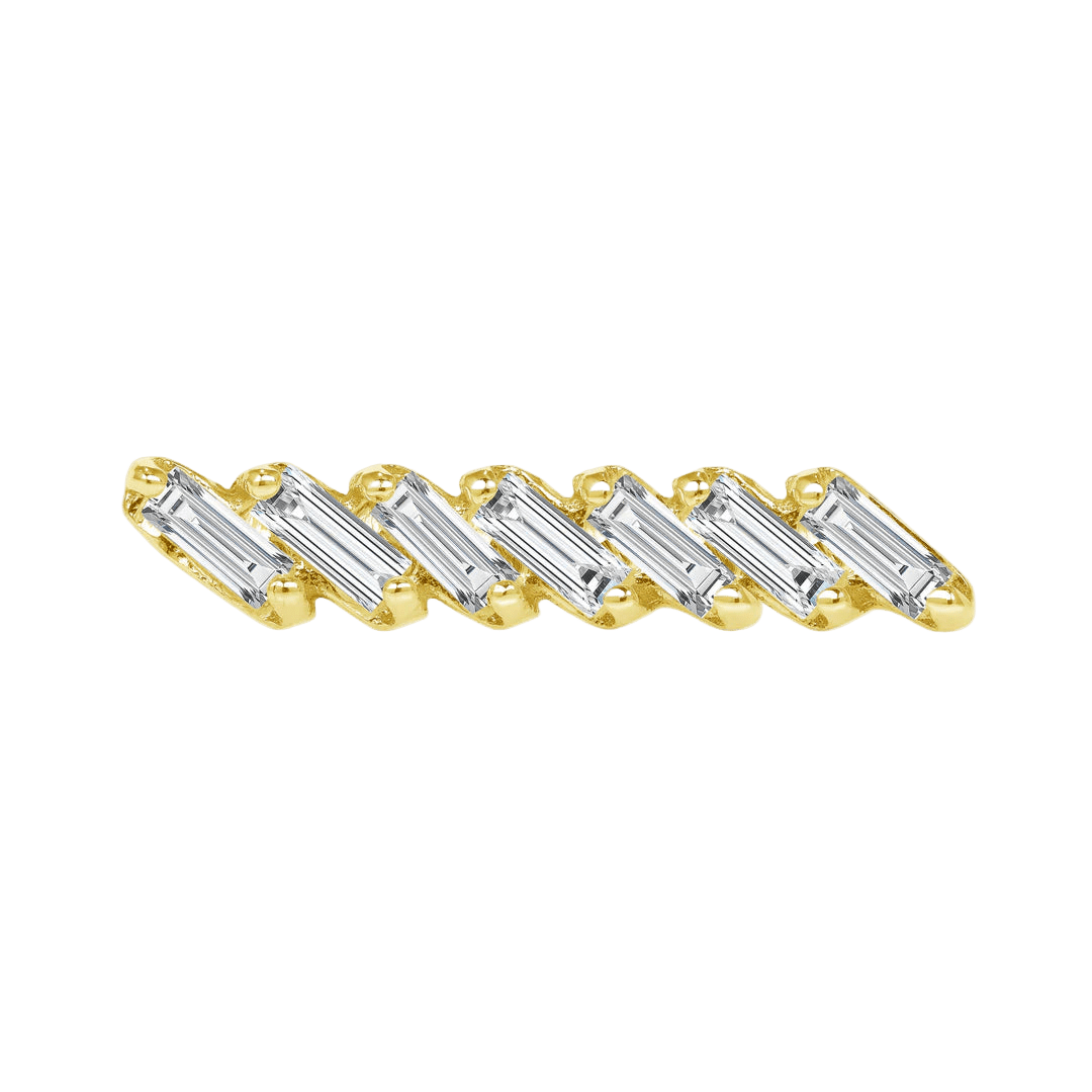 Baguette Cascade – 14K Gold Multi - Baguette Threadless End - piercing - zone.com
