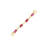 Baguette Ruby Chain – 18K Gold Gemstone Piercing Chain - piercing - zone.com