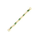 Baguette Tsavorite Chain – 18K Gold Gemstone Piercing Chain - piercing-zone.com
