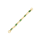 Baguette Tsavorite Chain – 18K Gold Gemstone Piercing Chain - piercing - zone.com