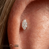 Ba$h – Diamond Bar Accent – 14K Gold Threadless End - piercing - zone.com