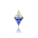 Bahati – Tanzanite CZ & CZ Cluster – 14K Gold Threadless End - piercing - zone.com