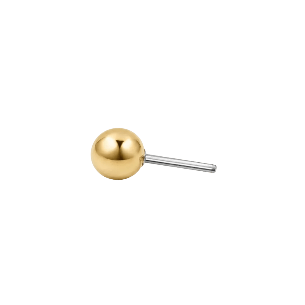 Ball End - 18K Gold Titanium Threadless End - piercing - zone.com