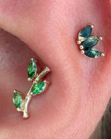 Bamboo Blossom – 14K Gold Threadless End - piercing - zone.com