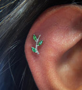 Bamboo Blossom – 14K Gold Threadless End - piercing - zone.com