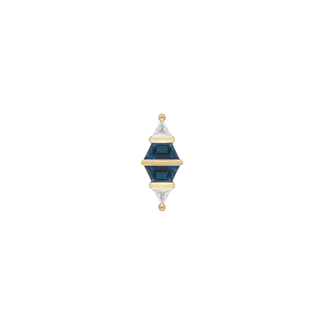 Bang Bang – 14K Gold London Blue Topaz Threadless End - piercing - zone.com