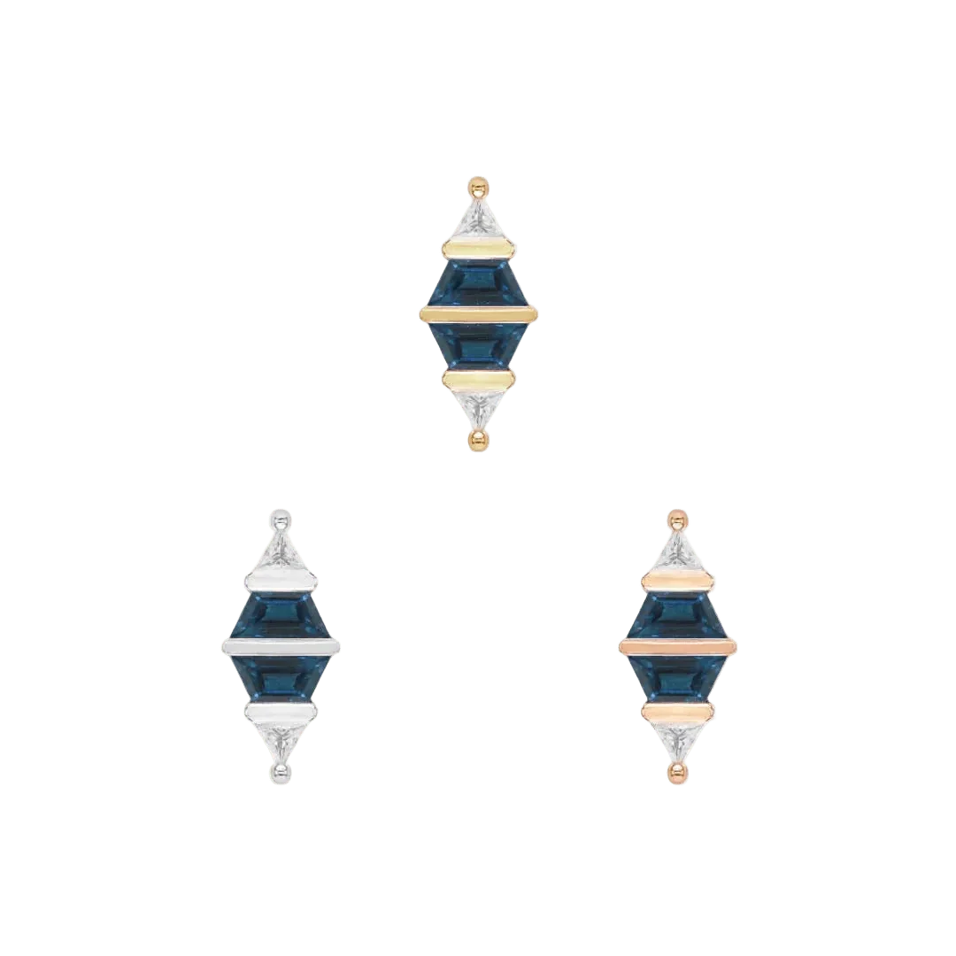 Bang Bang – 14K Gold London Blue Topaz Threadless End - piercing - zone.com