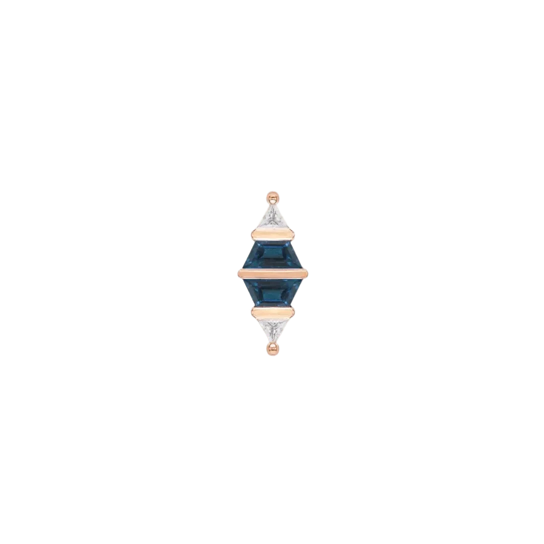Bang Bang – 14K Gold London Blue Topaz Threadless End - piercing - zone.com