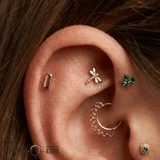 Bar of Gold - 18K Gold Threadless/Threaded End - piercing-zone.com
