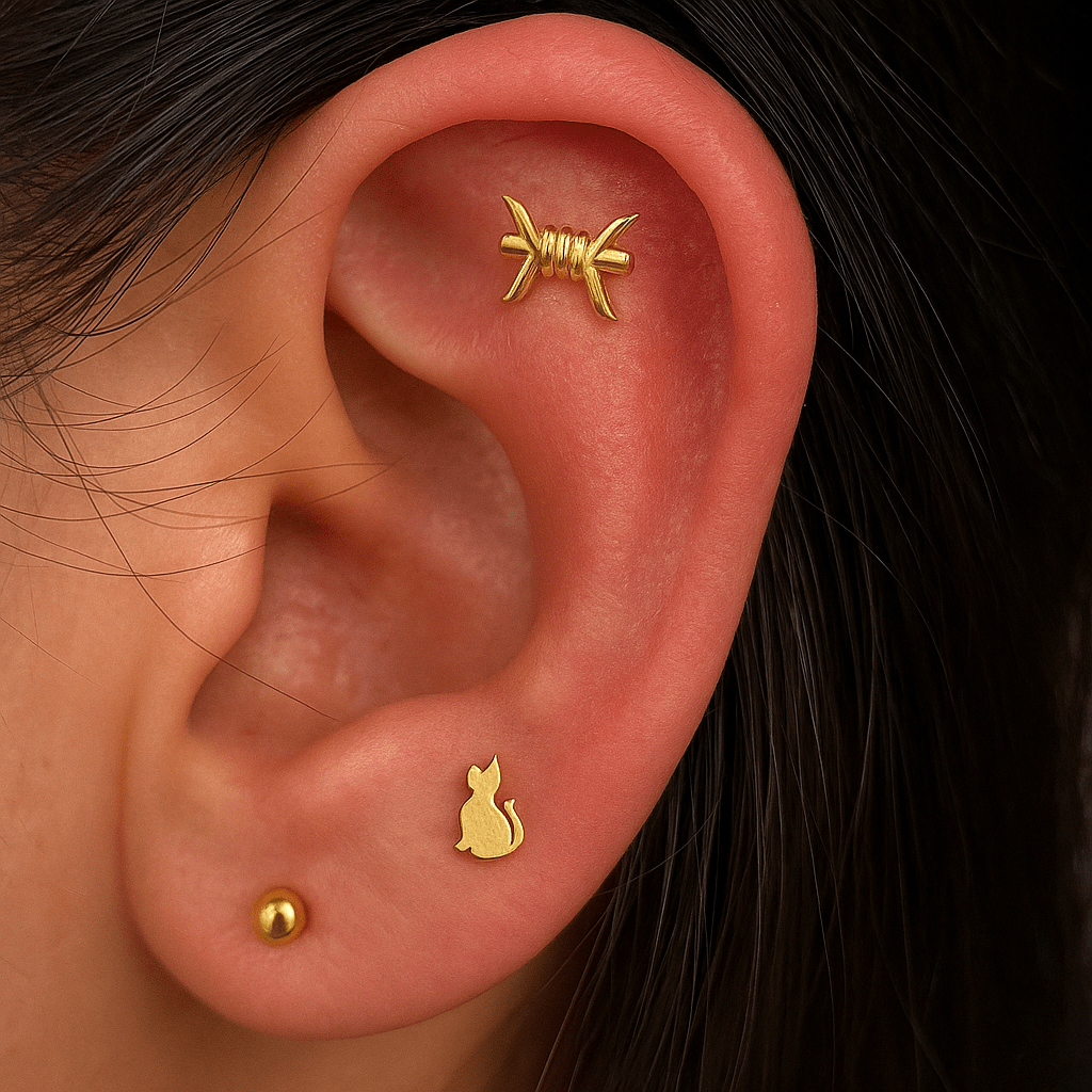 Barb - Ara – 14K Gold Threadless End - piercing - zone.com
