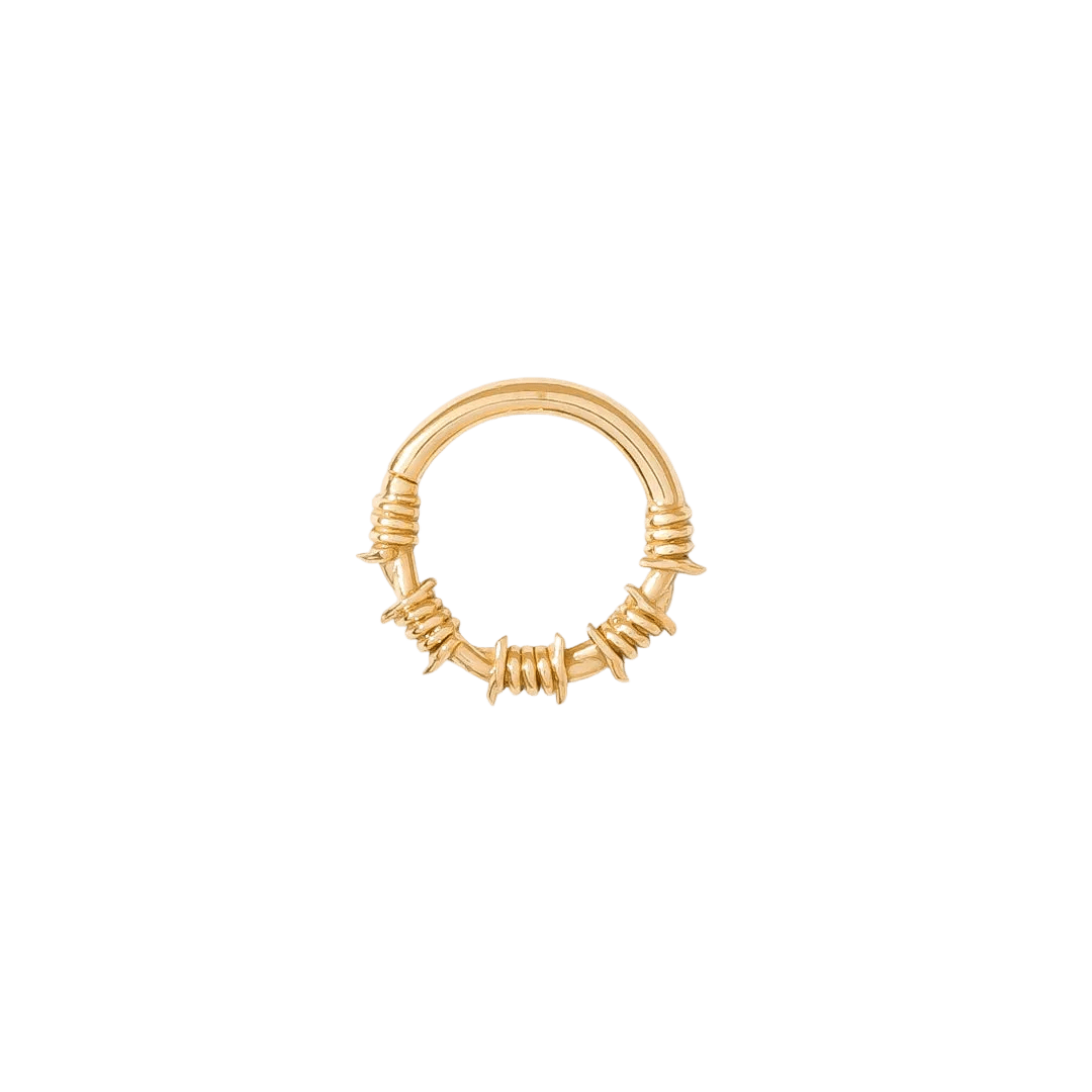 Barbed Wire Continuous Ring - 14K Gold Seamless Ring - piercing - zone.com