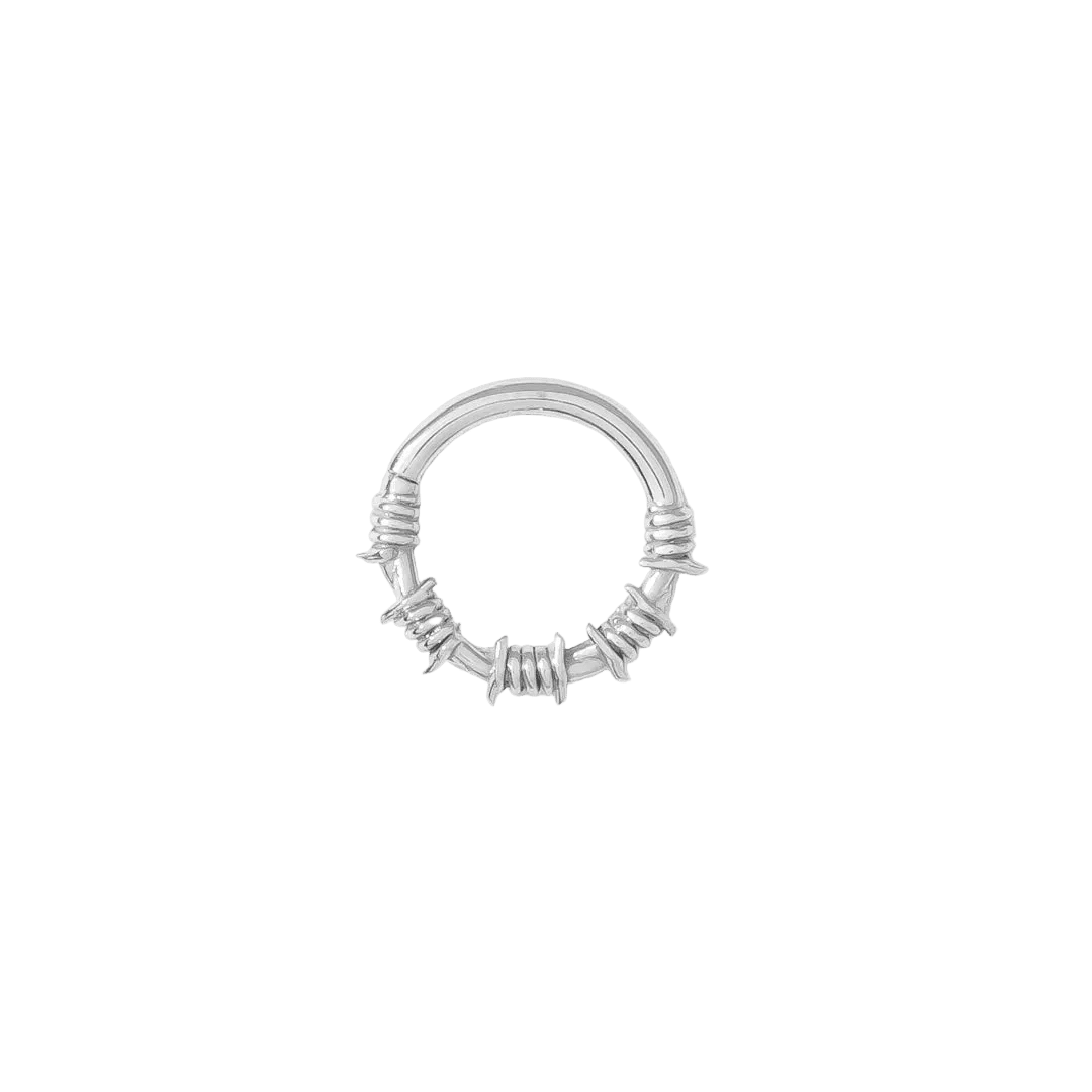 Barbed Wire Continuous Ring - 14K Gold Seamless Ring - piercing - zone.com
