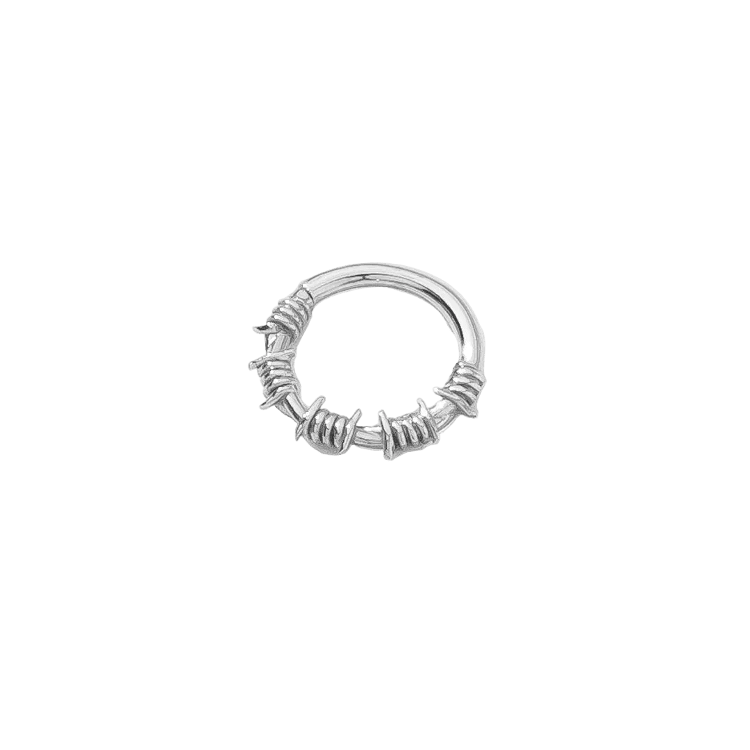 Barbed Wire Continuous Ring - 14K Gold Seamless Ring - piercing - zone.com
