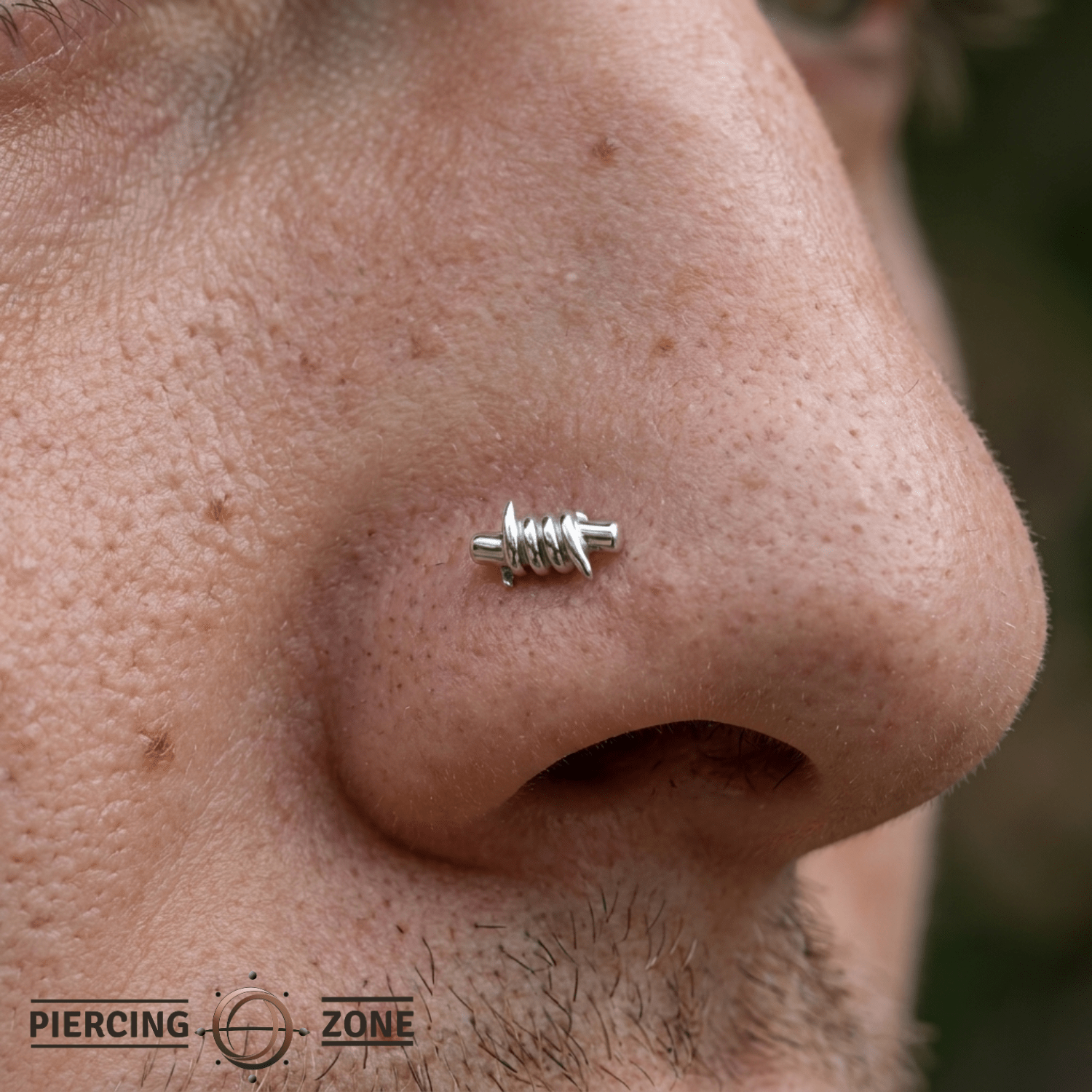 Barbed Wire Pin - 14K Gold Threadless End - piercing - zone.com