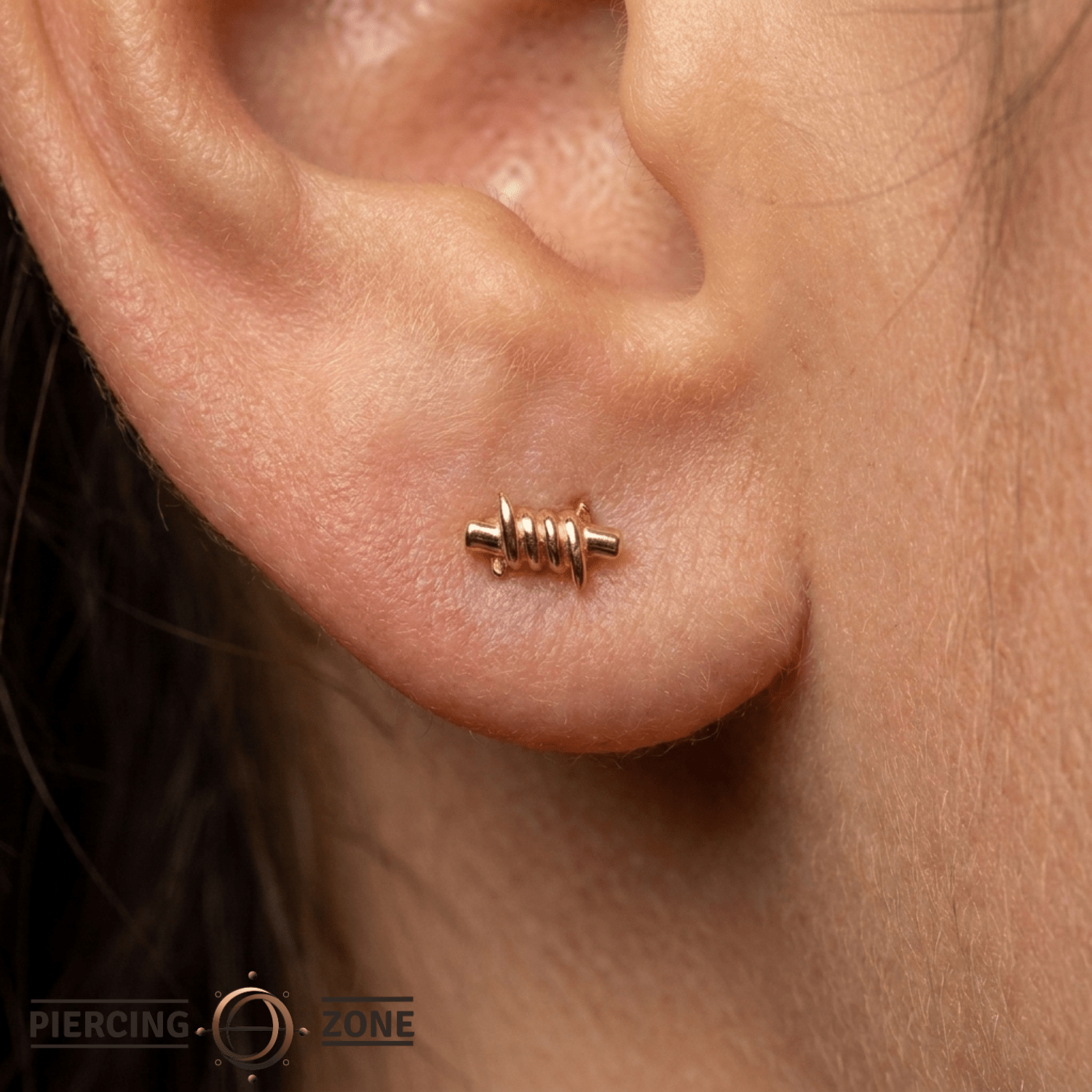 Barbed Wire Pin - 14K Gold Threadless End - piercing - zone.com