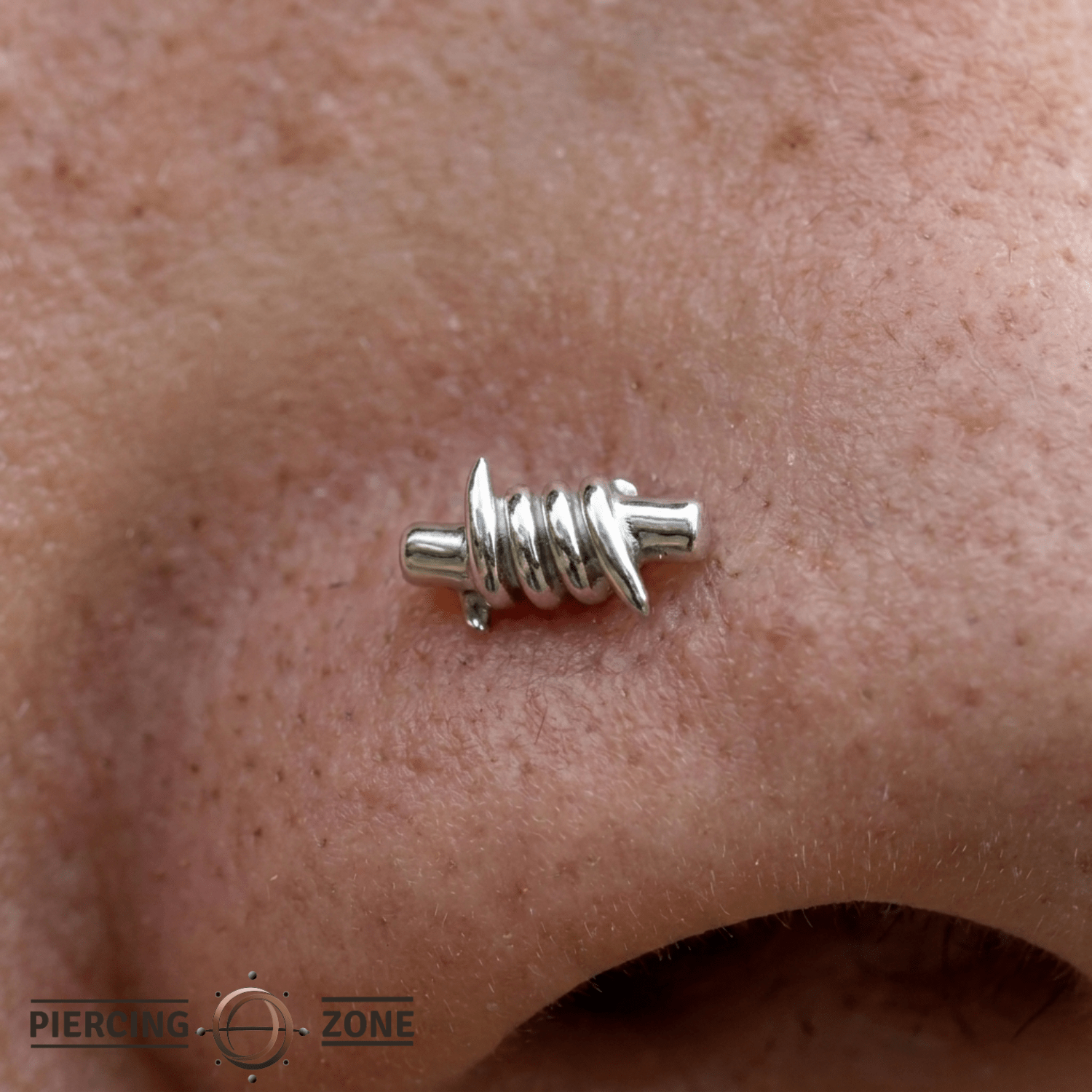 Barbed Wire Pin - 14K Gold Threadless End - piercing - zone.com