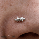 Barbed Wire Pin - 14K Gold Threadless End - piercing - zone.com