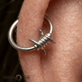 Barbed Wire Seamless Ring – 14K Gold Cup & Divot Design - piercing - zone.com