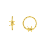 Barbed Wire Seamless Ring – 14K Gold Cup & Divot Design - piercing - zone.com
