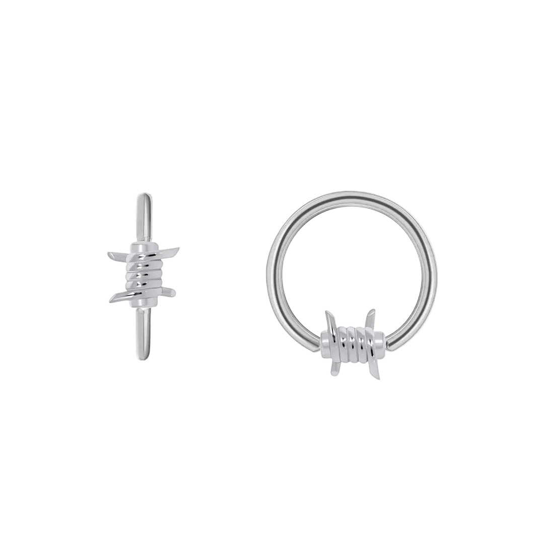 Barbed Wire Seamless Ring – 14K Gold Cup & Divot Design - piercing - zone.com