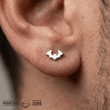 Bat – 14K Gold Winged Threadless Pin - piercing - zone.com