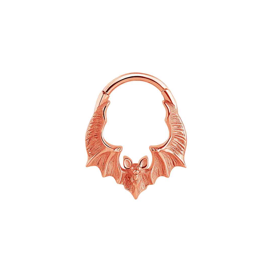 Bat Clicker – 14K Gold Halloween Ring - piercing - zone.com