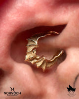 Bat Clicker – 14K Gold Halloween Ring - piercing - zone.com