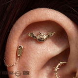 Bat Pumpkin – 14K Gold Threadless/Threaded End - piercing - zone.com