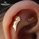 Bat Wing – 14K Gold Threadless & Threaded End - piercing - zone.com