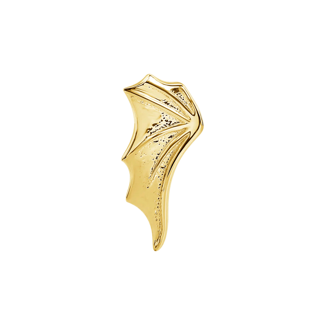 Bat Wing – 14K Gold Threadless & Threaded End - piercing - zone.com