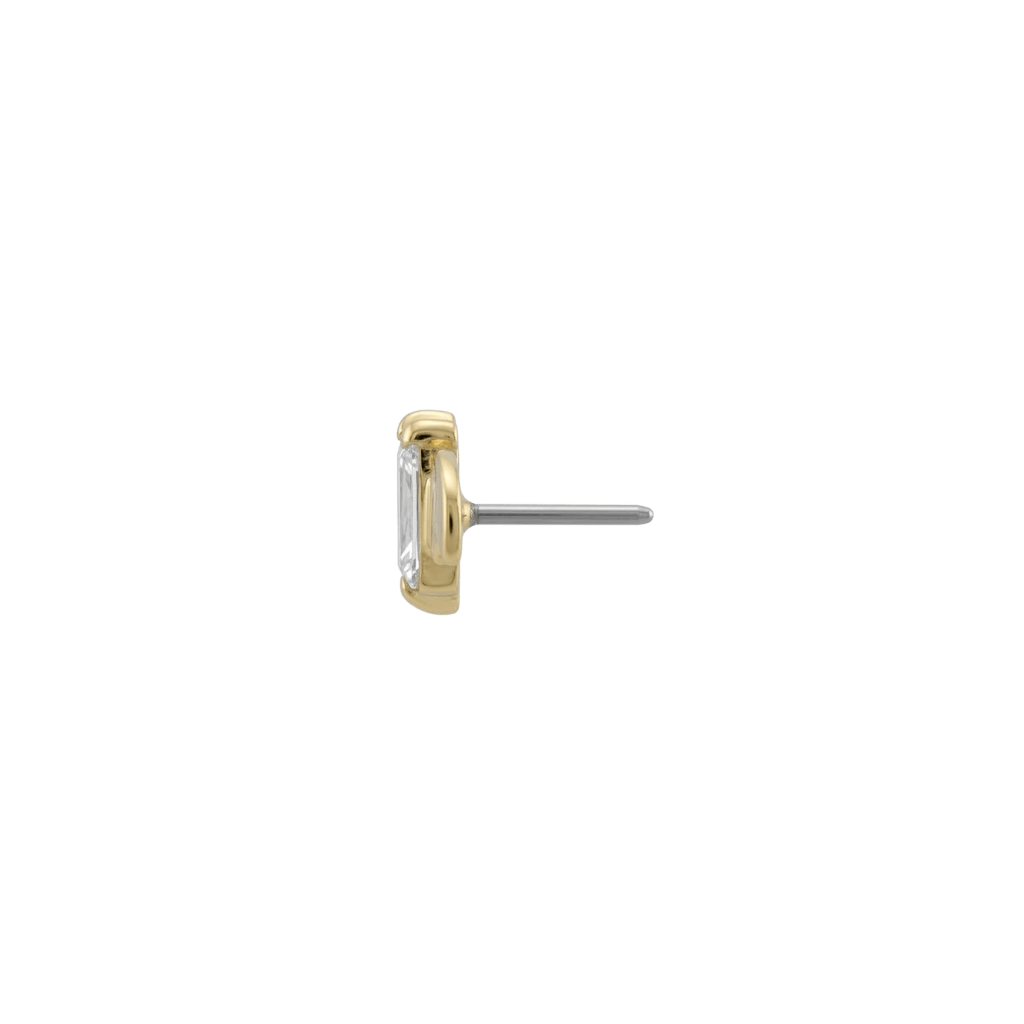 Batguette - 18K Gold Gem Threadless/Threaded End - piercing - zone.com