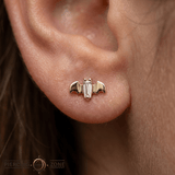 Batguette - 18K Gold Gem Threadless/Threaded End - piercing-zone.com