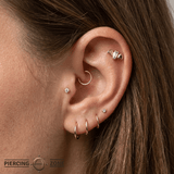 Batguette - 18K Gold Gem Threadless/Threaded End - piercing-zone.com
