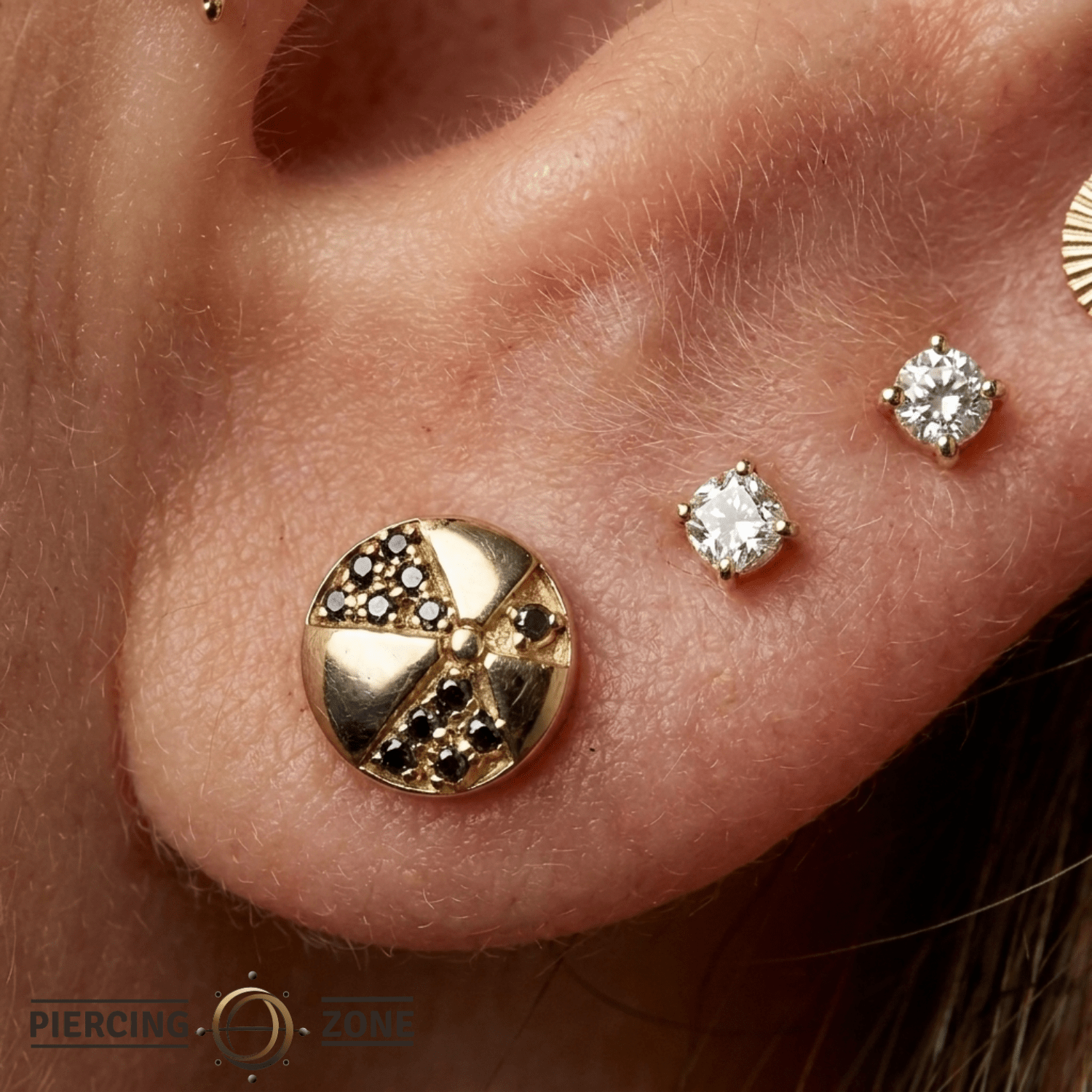 Beach Ball - 14K Gold Multi Stone Threaded End - piercing - zone.com