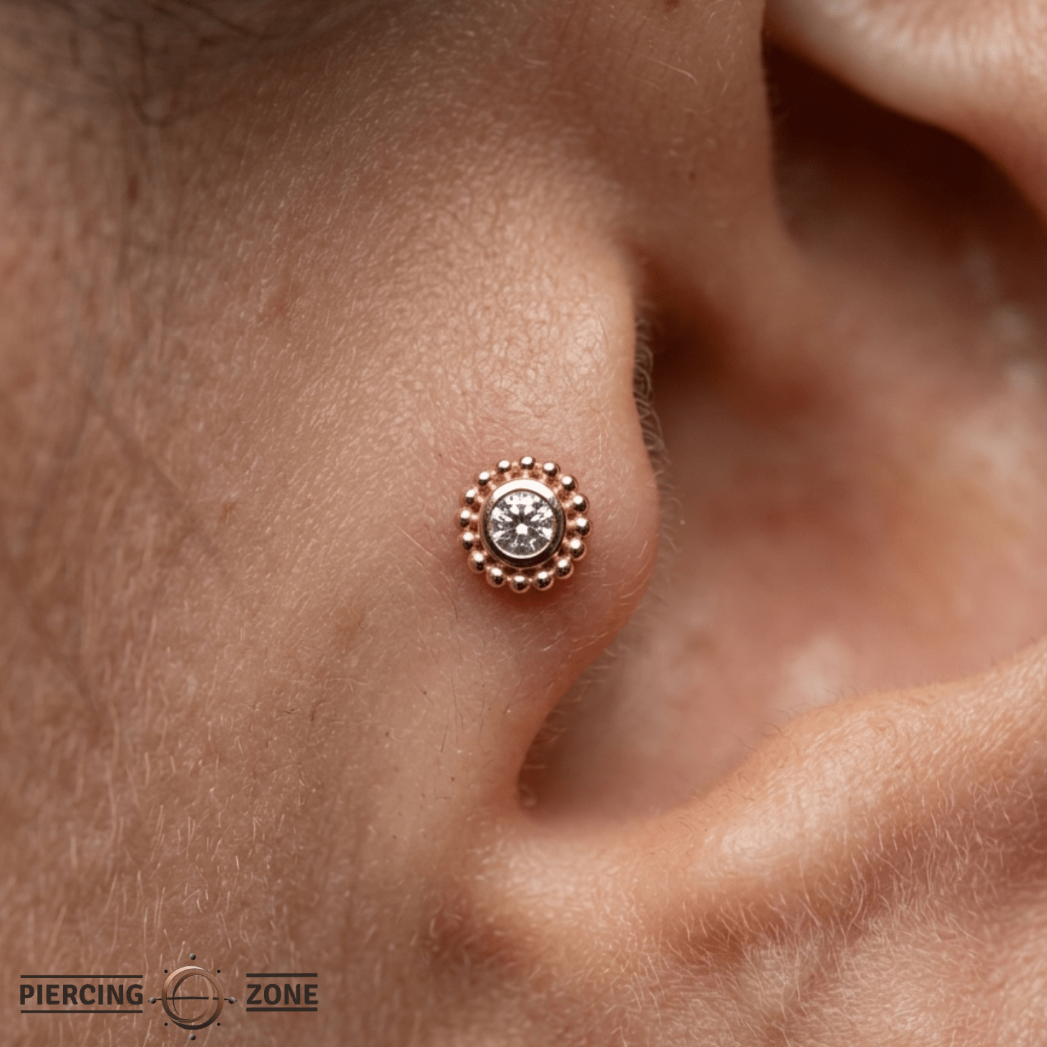 Beaded Bloom – 14K Gold Threadless/Threaded End - piercing - zone.com