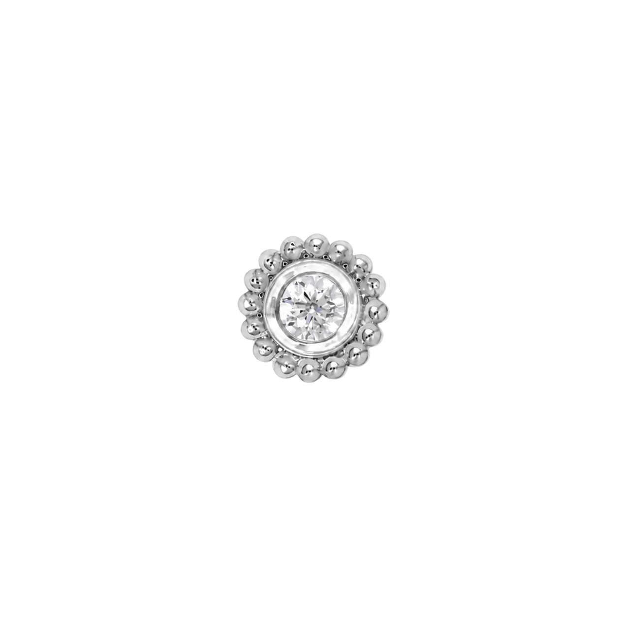 Beaded Bloom – 14K Gold Threadless/Threaded End - piercing-zone.com