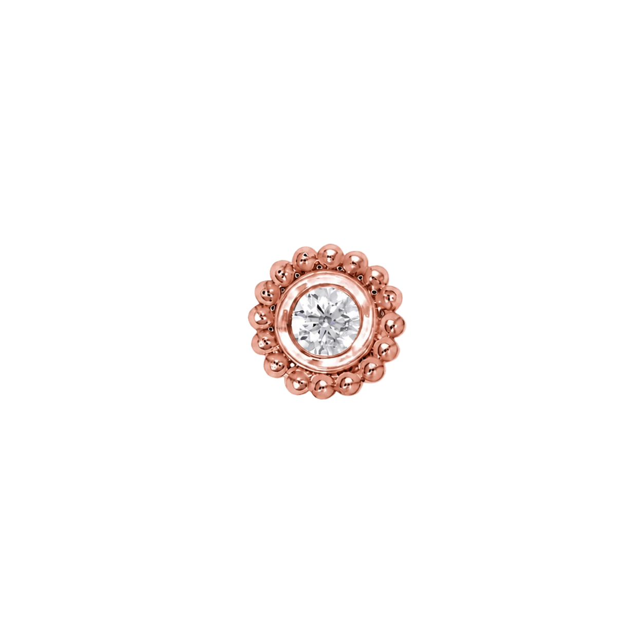 Beaded Bloom – 14K Gold Threadless/Threaded End - piercing-zone.com