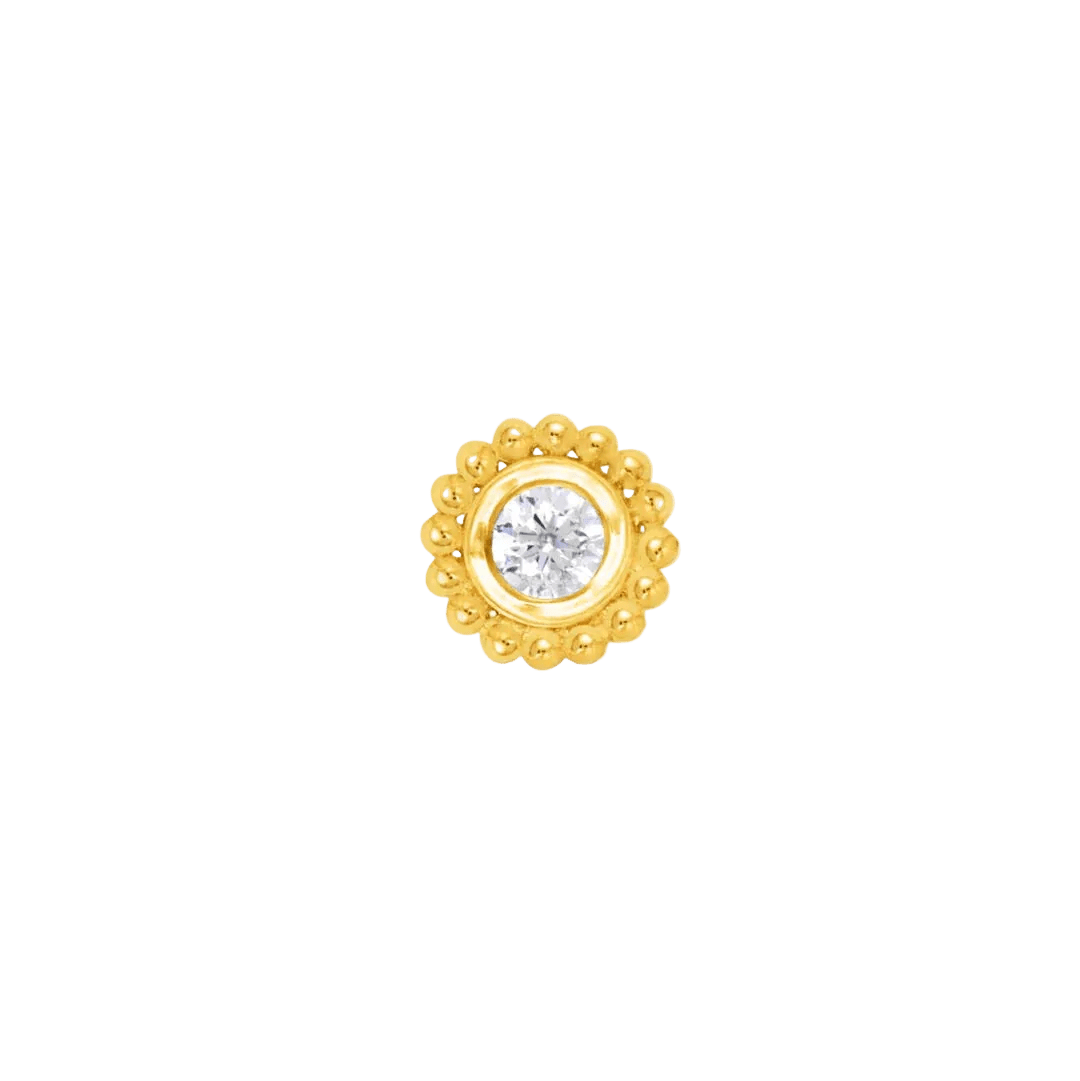 Beaded Bloom – 14K Gold Threadless/Threaded End - piercing - zone.com
