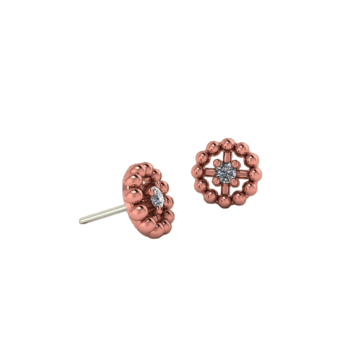 Beaded Circle With Gem – 14K Gold Threadless/Threaded End