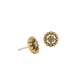 Beaded Circle With Gem – 14K Gold Threadless/Threaded End
