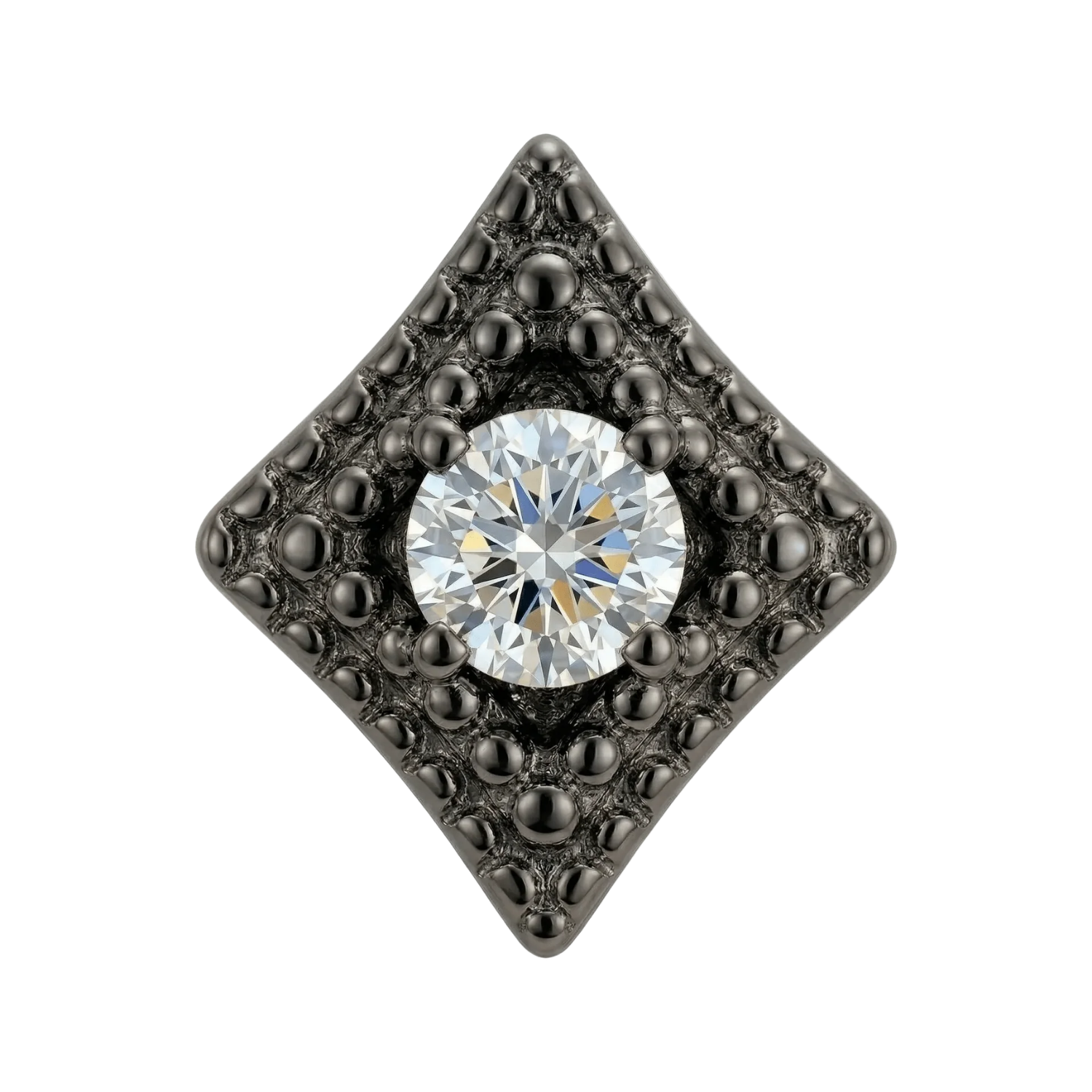 Beaded Diamond - 14K Gold Threadless/Threaded