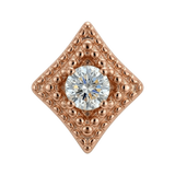 Beaded Diamond - 14K Gold Threadless/Threaded