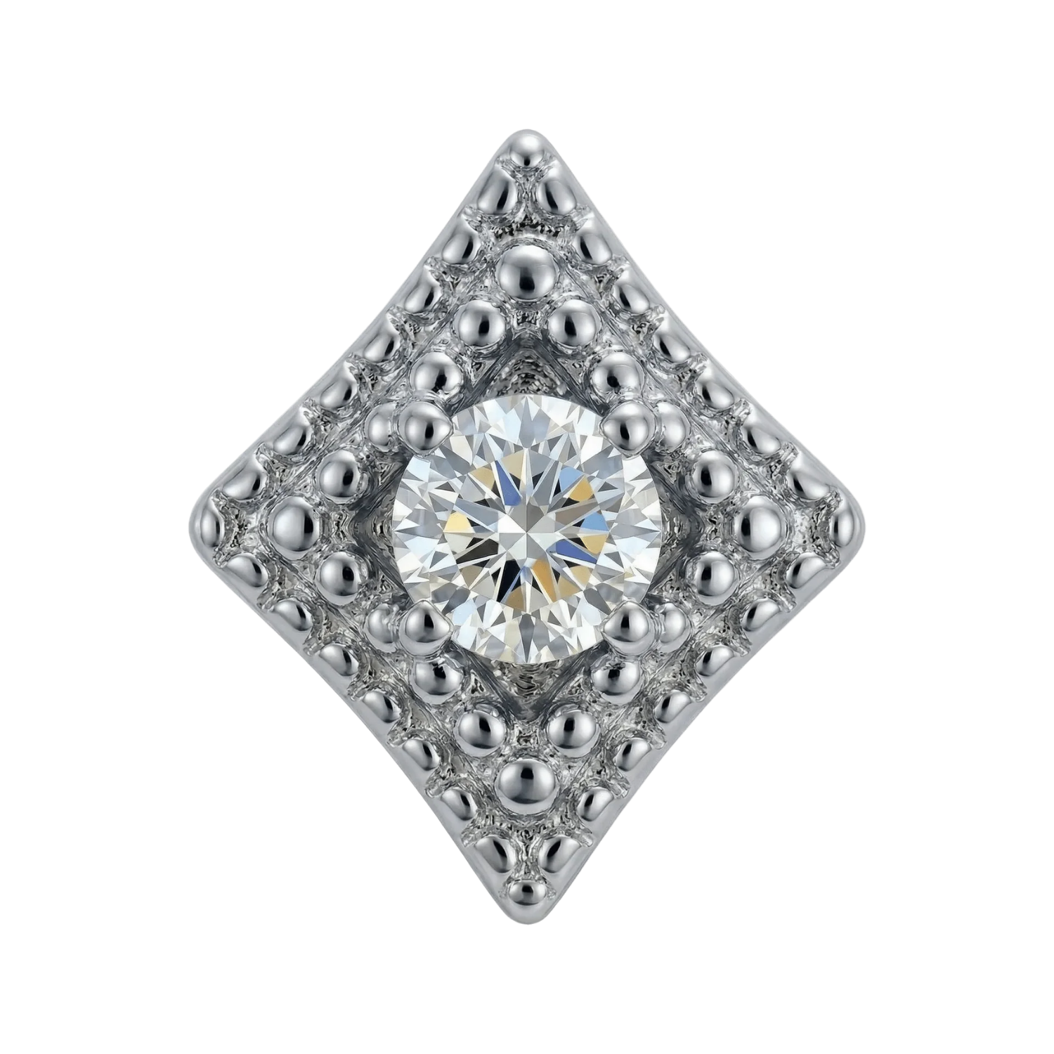 Beaded Diamond - 14K Gold Threadless/Threaded