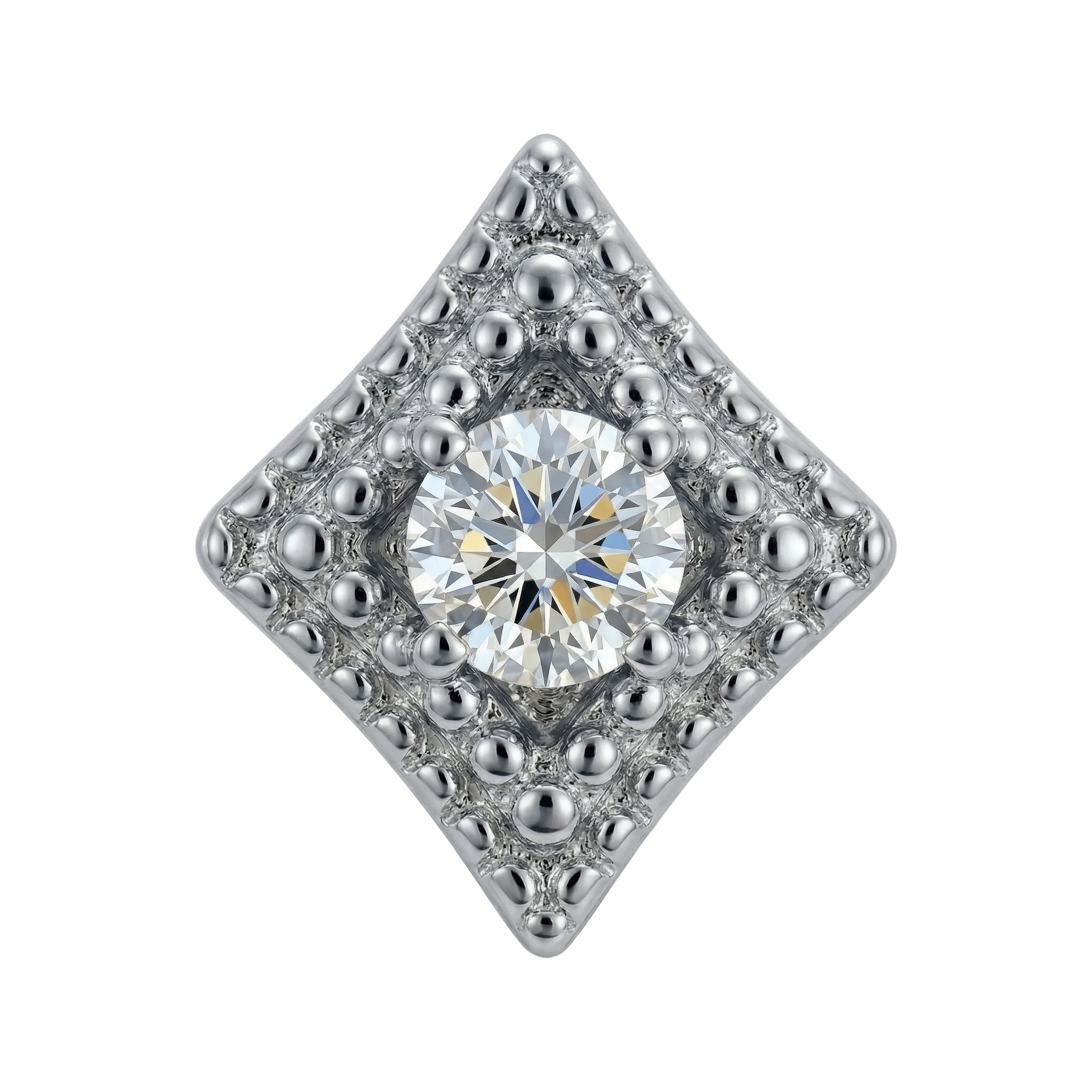 Beaded Diamond - 14K Gold Threadless/Threaded - piercing - zone.com