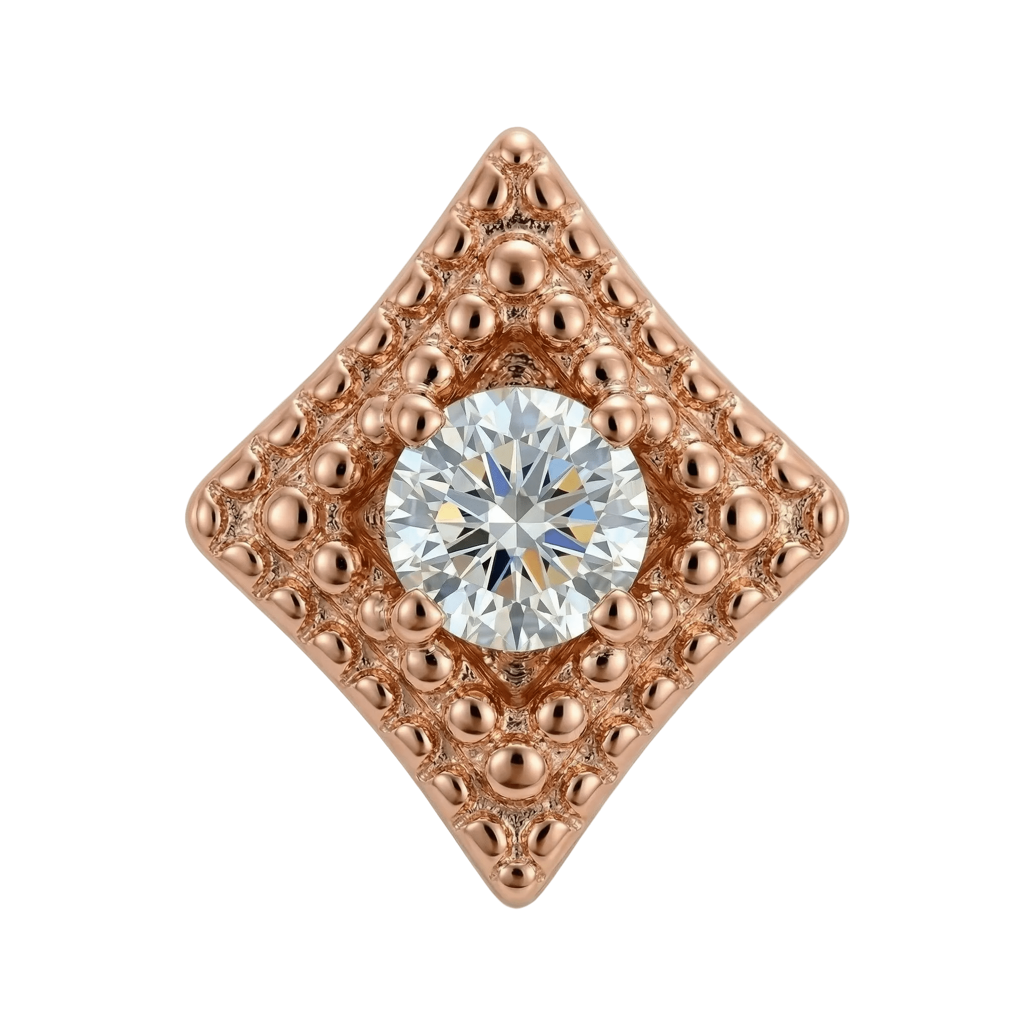 Beaded Diamond - 14K Gold Threadless/Threaded - piercing - zone.com