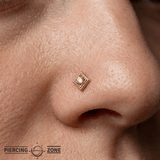 Beaded Diamond - 14K Gold Threadless/Threaded - piercing - zone.com
