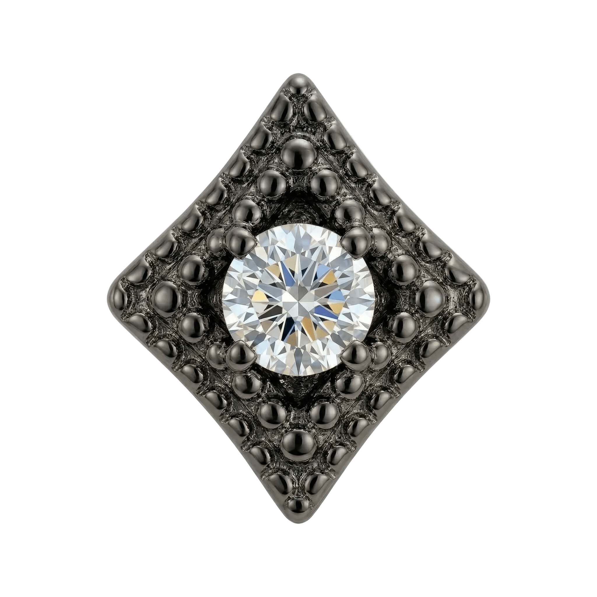 Beaded Diamond - 14K Gold Threadless/Threaded - piercing - zone.com