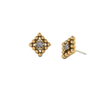 Beaded Diamond With Gem – 14K/18K Gold Threadless End - piercing - zone.com