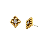 Beaded Diamond With Gem – 14K Gold Threadless/Threaded End